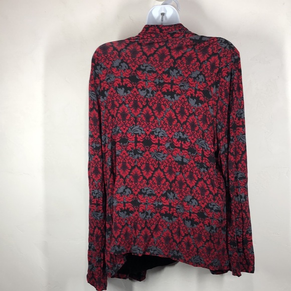 Croft & Barrow red and black built in tank cardigan combo top size 1X - Picture 7 of 11